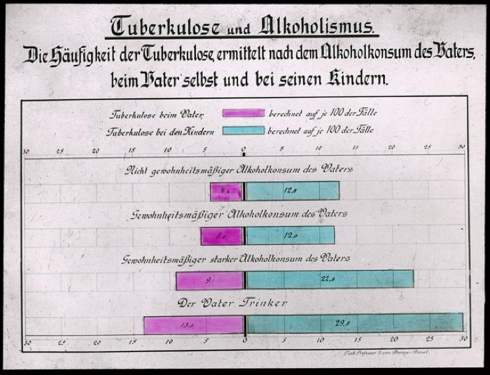 Document pédagogique dédié à l'information du public, statistiques (tuberculose et alcool).